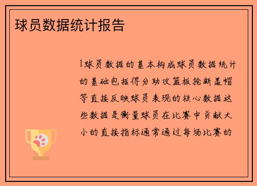 球员数据统计报告